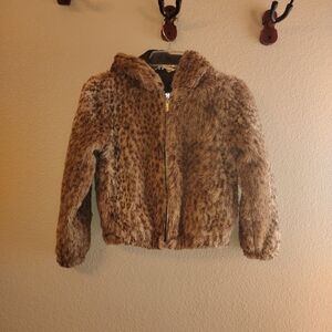 Kids Faux Fur Brown Jacket